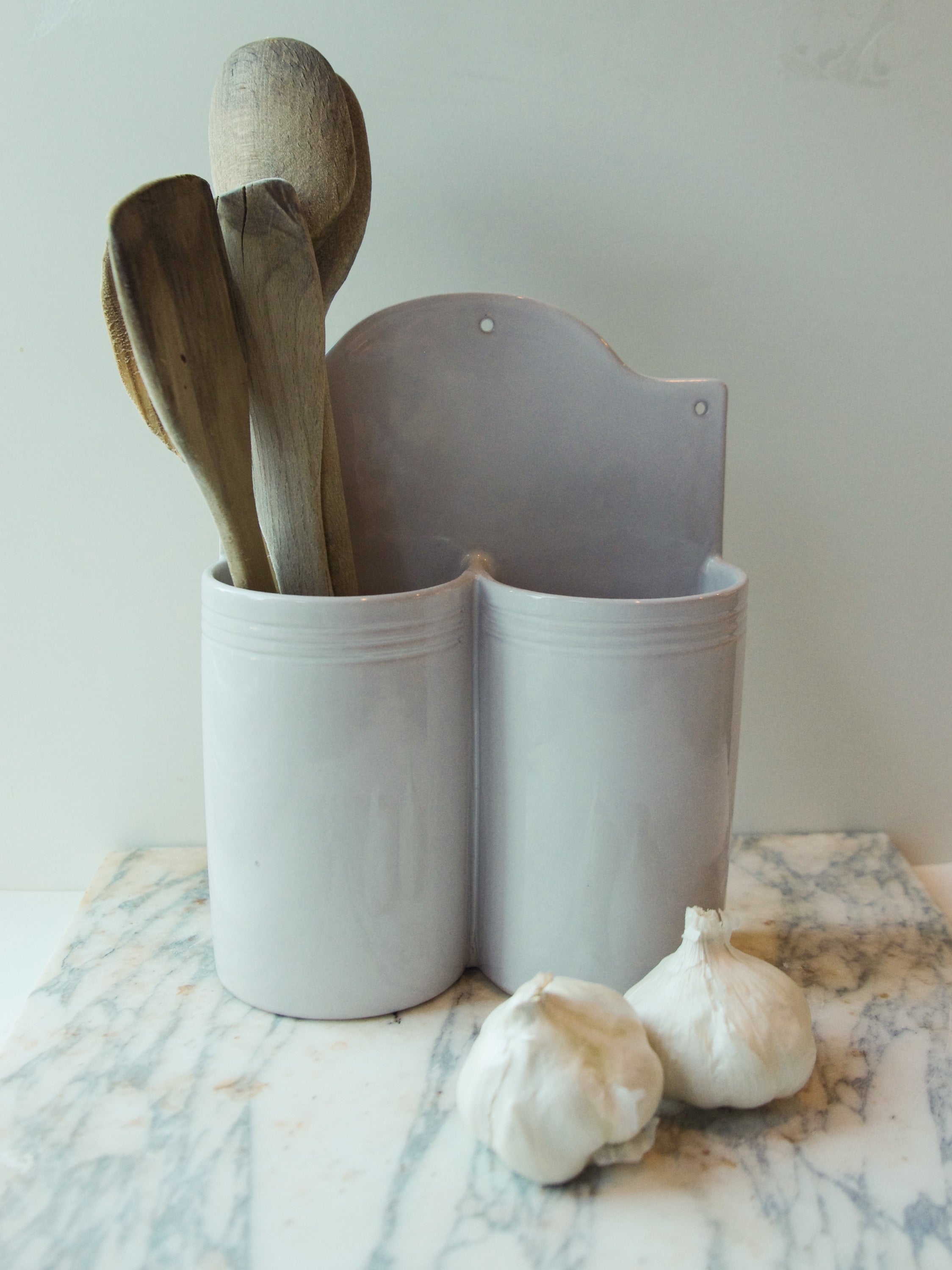 French Dry Goods Kitchen Essentials—Double Wall Hanging Utensil Holder French Dry Goods french culinary pottery French kitchen essentials french pottery New Arrivals new arrivals 2023 wall utensil holder Kitchen_Essentials_Duo_Wall_Hanger-9B2F277E-2248x3000