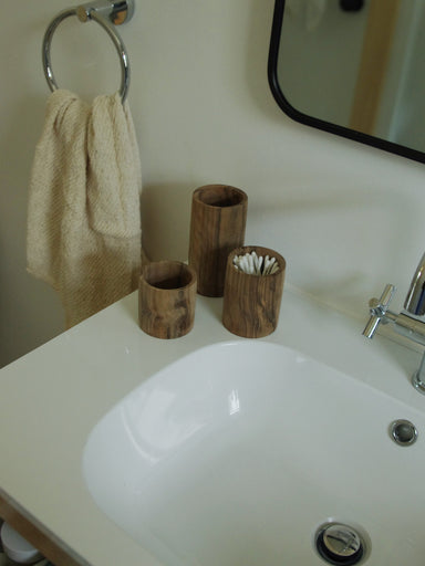 Le Bain Bathroom Accessories—Wooden Cups Small Toothbrush Cup French Dry Goods French bathroom accessories Le Bain Bathroom Accessories Moroccan Walnut Wood New Arrivals new arrivals 2023 Toothbrush cup Wood bathroom accessories wooden bathroom cup wooden cup Le_Bain_Bathroom_Accessories_French_Dry_Goods-64A404D9-2248x3000