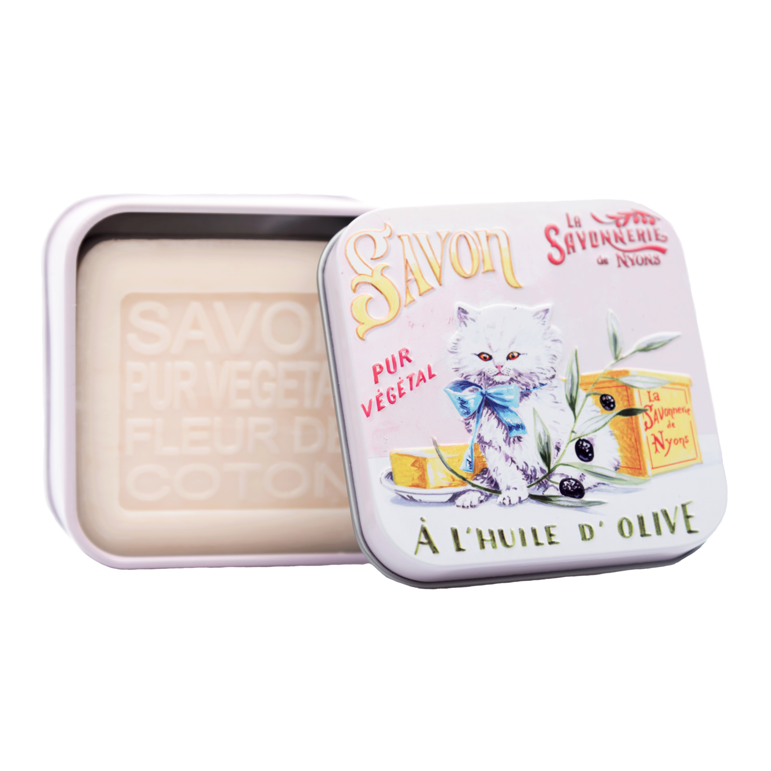 La Savonnerie de Nyons 100g Soap in Tin Box - Cats Chat Persan Bath & Body La Savonnerie de Nyons 100g Soap in Tin Box Back in stock Bath & Body_Bar Soap Brand_La Savonnerie de Nyons Home_Provençal Style KTFWHS 30567-ouverte_1ad69439-66b4-4ab5-9366-ed4e65dbac85