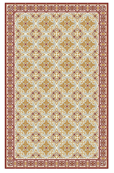 Beija Flor Bordeaux Jaffa Floor Mat (Buy 2 Get 1 Free!) Table (48" x 75") Rugs Beija Flor Brand_Beija Flor Classic Tile CLEAN OUT SALE Home_Decor Home_Floor Mats Home_Vinyl Mats 3600-Y2-T_85570484-ff4b-4c9d-867a-cfff9f7b770a