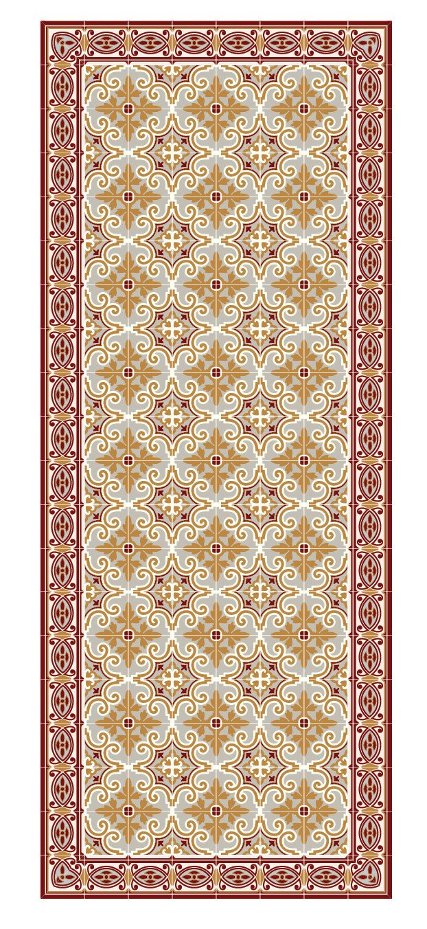 Beija Flor Bordeaux Jaffa Floor Mat (Buy 2 Get 1 Free!) Extra-Large Floor Runner (32" x 79") Rugs Beija Flor Brand_Beija Flor Classic Tile CLEAN OUT SALE Home_Decor Home_Floor Mats Home_Vinyl Mats 3600-Y2-XLR_6fd12902-2ce5-4224-a837-0359385ad862