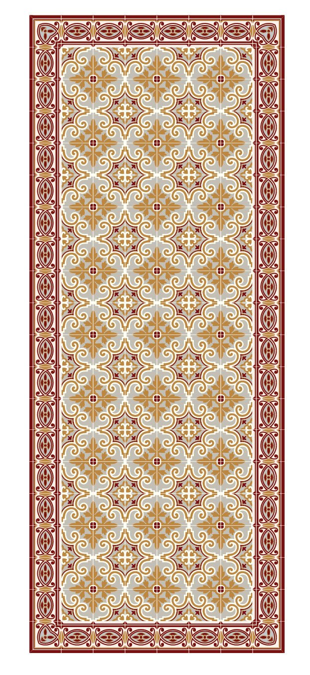 Beija Flor Bordeaux Jaffa Floor Mat (Buy 2 Get 1 Free!) Extra-Large Floor Runner (32" x 79") Rugs Beija Flor Brand_Beija Flor Classic Tile CLEAN OUT SALE Home_Decor Home_Floor Mats Home_Vinyl Mats 3600-Y2-XLR_6fd12902-2ce5-4224-a837-0359385ad862