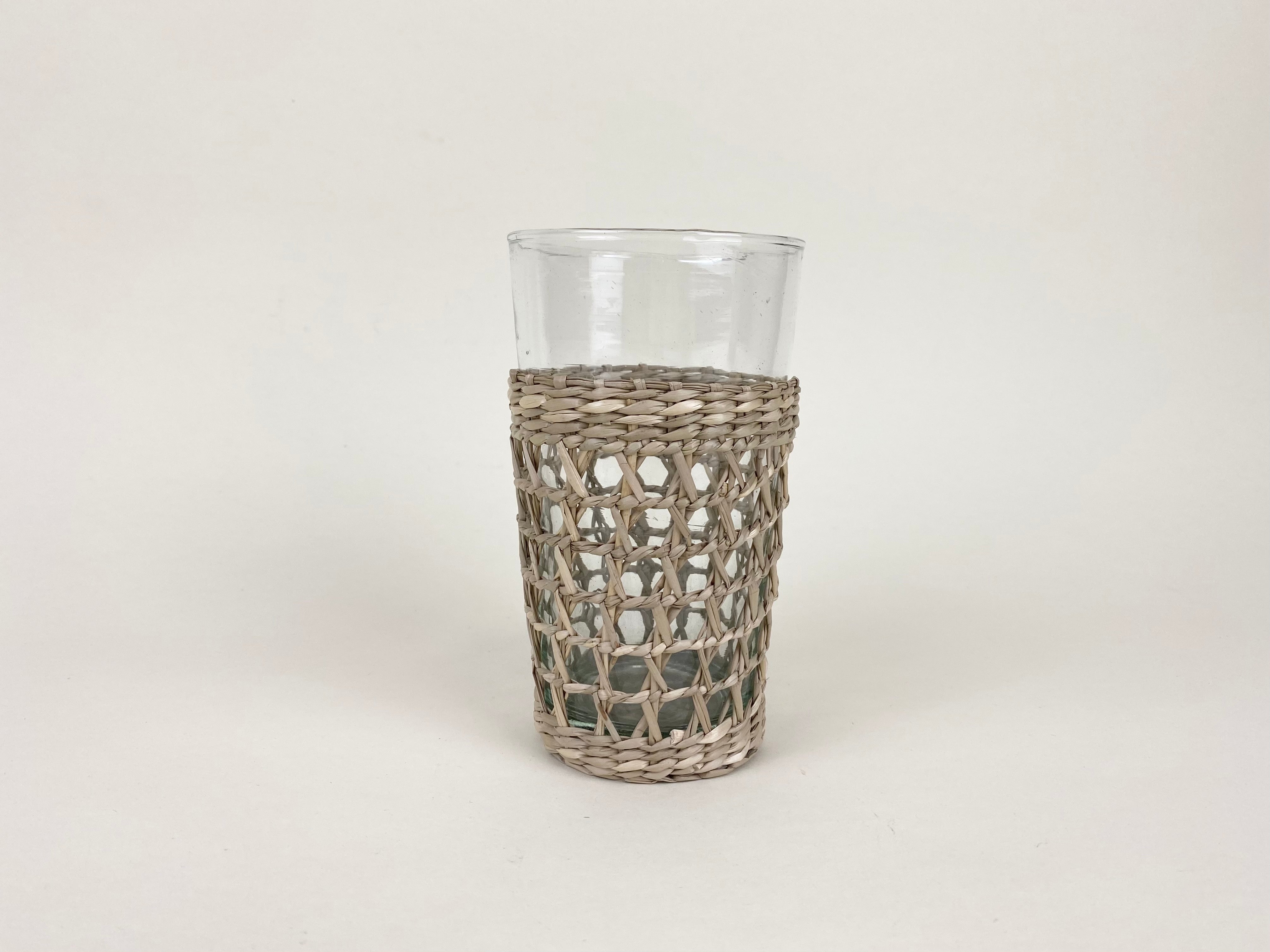 Seagrass Cage Highball Glass Seagrass Brand_Seagrass & Rattan Champagne Flutes Cocktail Kitchen_Drinkware 6880-L28C3SeagrassTallCageTumbler