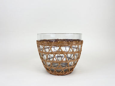 Rattan Cage Salad Bowl Medium Glass Rattan Kitchen_Dinnerware Plates Rhone 6880-T8541GRattanCageSaladBowlMedium