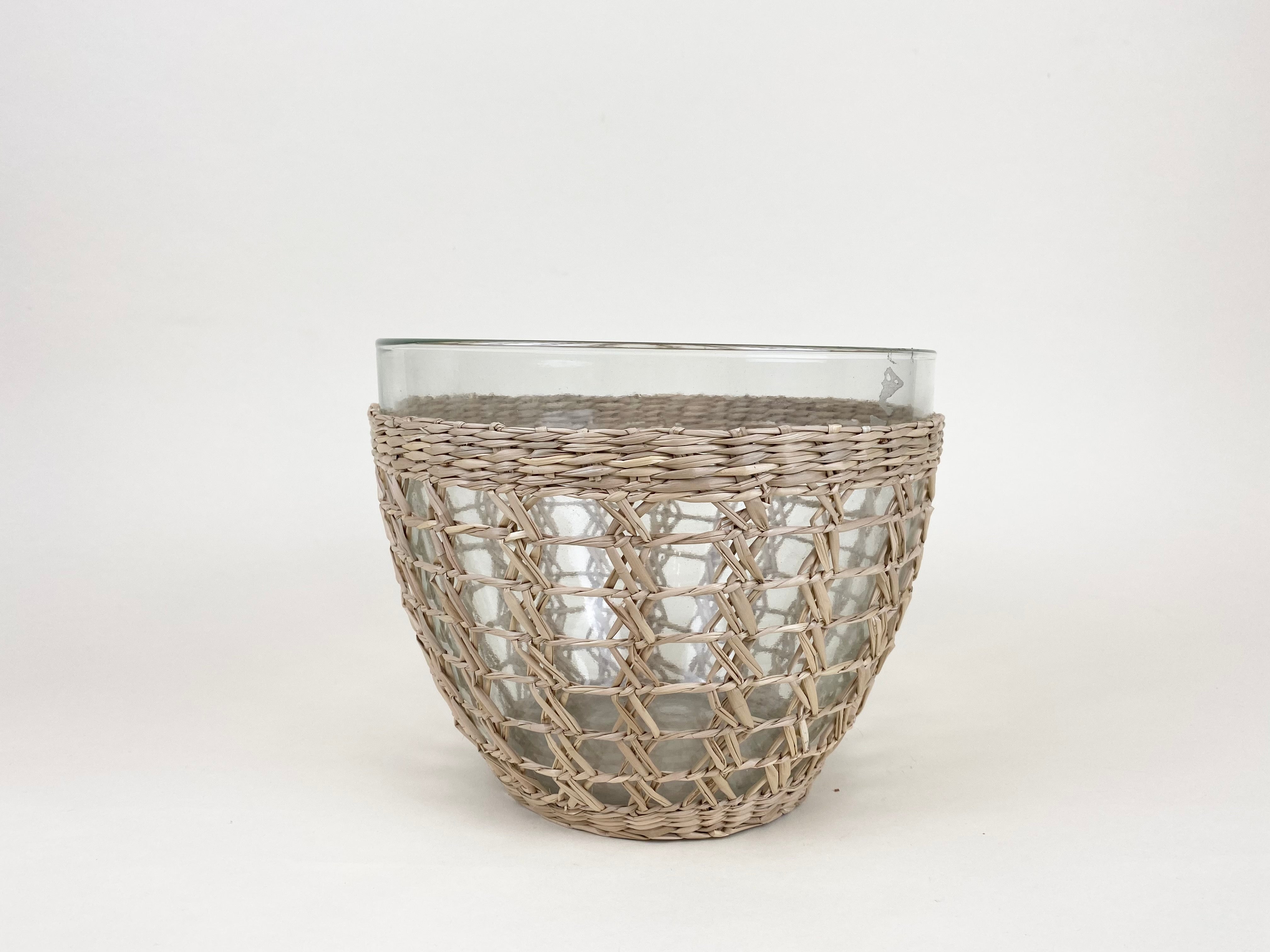 Seagrass Large Cage Salad Bowl Glass Seagrass Brand_Seagrass & Rattan Kitchen_Serveware Serving Pieces 6880-T8541SeagrassMediumCageSaladBowl