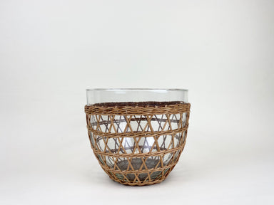 Rattan Cage Salad Bowl Large Glass Rattan Kitchen_Dinnerware Plates Rhone 6880-T8542GRattanCageSaladBowlLarge