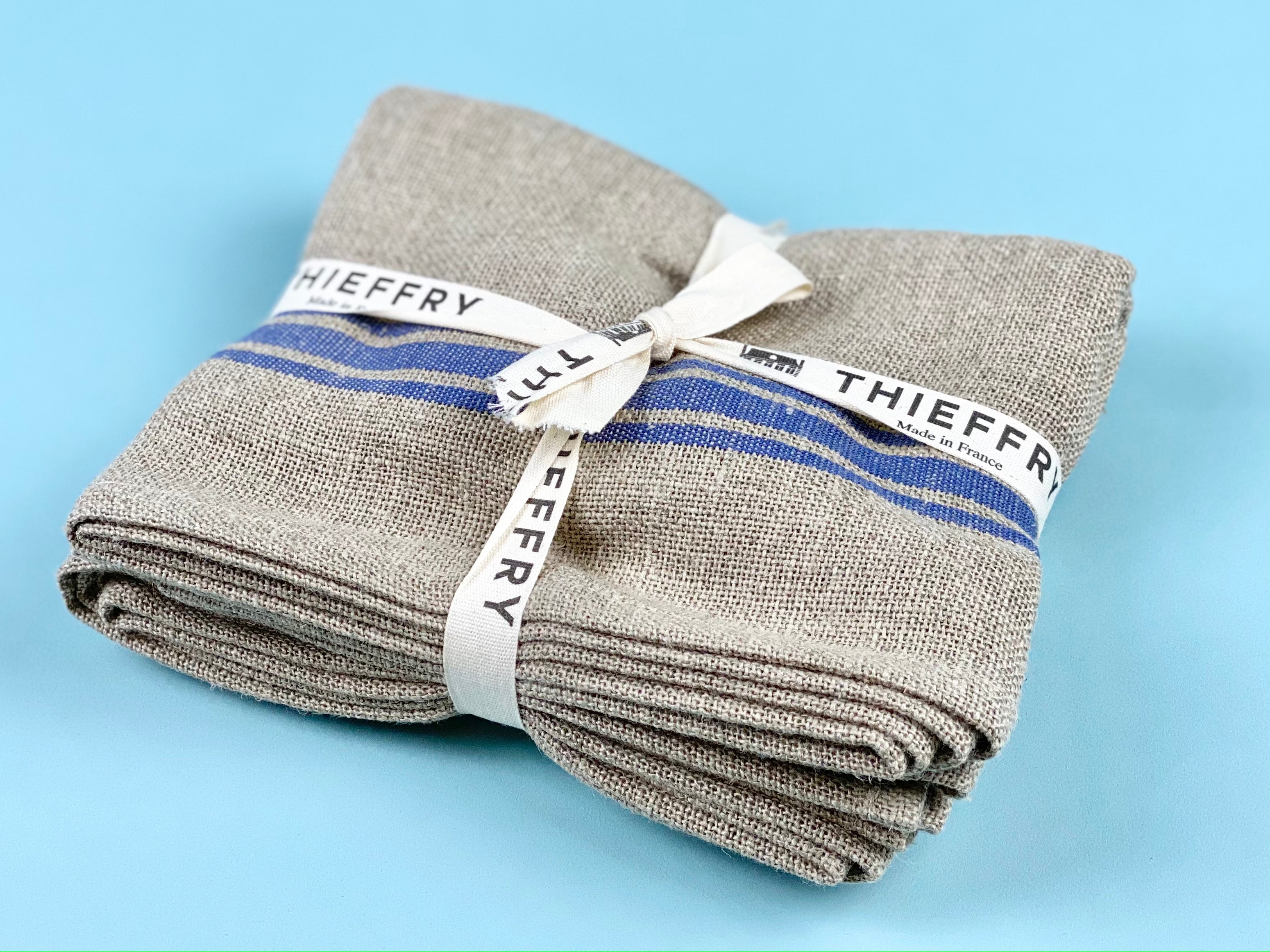 Thieffry Monogramme Linen Dish Towel (28" x 20.5") Blue Textile Thieffry Brand_Thieffry Dish Towels Textiles_Towels & Napkins Thieffry 7410-0001ThieffryBlueMonogrammeLinenDishTowel_762817a0-e9e6-4820-9f0a-94078355b961