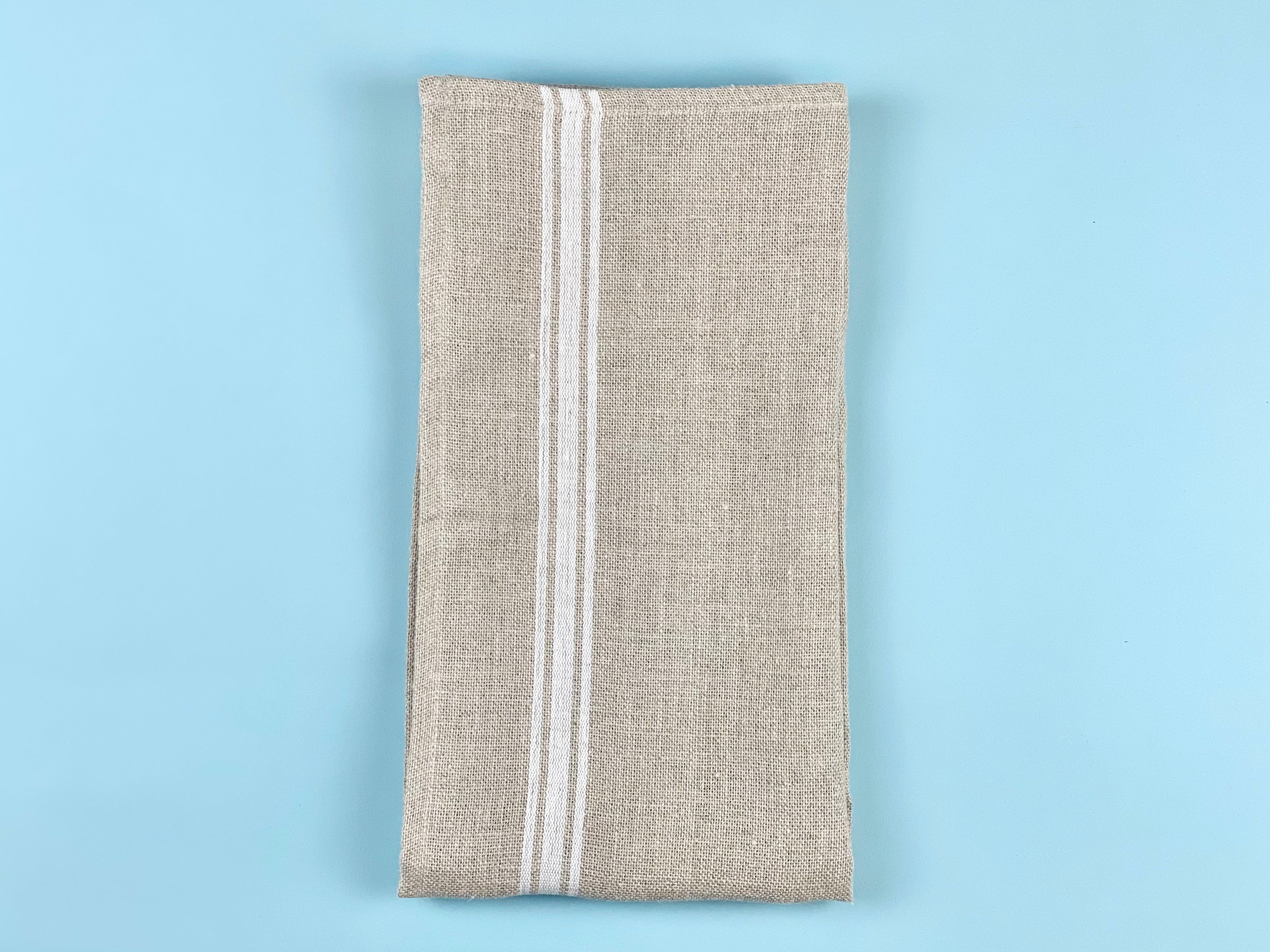 Thieffry Monogramme Linen Napkin (21" x 20") White Textile Thieffry Brand_Thieffry Napkins Textiles_Towels & Napkins Thieffry 7411-0007ThieffryWhiteMonogrammeLinenNapkin_f5e34f89-5d10-42a2-8029-a26a95c10fd7