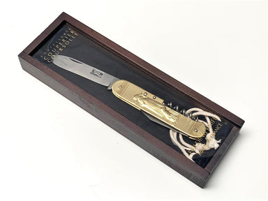 Couperier Coursolle Brass 3 Piece Sujet Pocket Knife - Goatherd - Pocket Knives - Couperier Coursolle - Brand_Couperier Coursolle - Kitchen_Dinnerware - Kitchen_Kitchenware - Knife Sets - Laguiole - Spring Collection - 7800LAI248WB1
