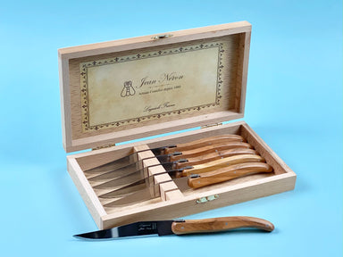 Laguiole Machine-Finish Olivewood Knives in Wooden Presentation Box (Set of 6) Cutlery Laguiole Brand_Laguiole Flatware Sets Kitchen_Dinnerware Kitchen_Kitchenware Laguiole 790060590OLPB_233d1856-ff08-49f4-87ba-86aa12ec9e1b