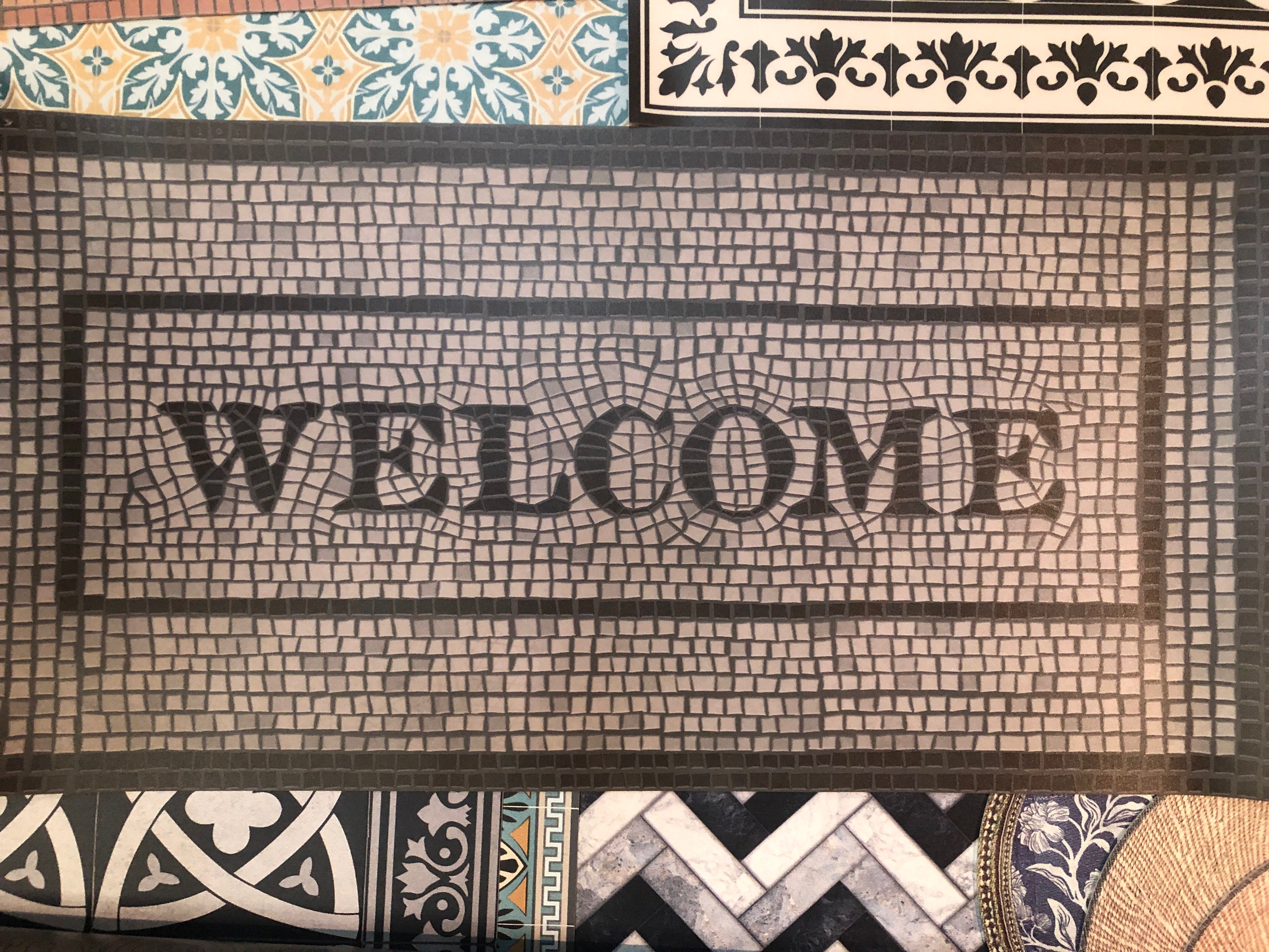 Beija Flor Mosaics: Welcome Doormat (Buy 2 Get 1 Free!) Door Mats Beija Flor Brand_Beija Flor Home_Decor Home_Door Mats Home_Floor Mats Home_Vinyl Mats BJ3600MOSWDM