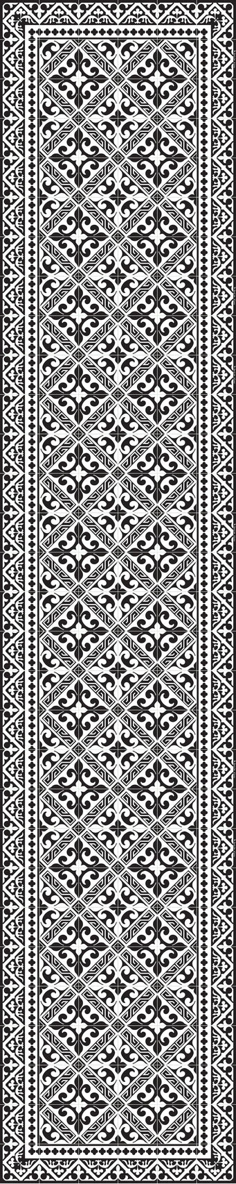 Beija Flor Black and White Fleur de Lys Extra-Long Table Runner (13" x 60") (Buy 2 Get 1 Free!) Rugs Beija Flor Brand_Beija Flor Classic Tile CLEAN OUT SALE Home_Decor Home_Table Runners BW22-TRL