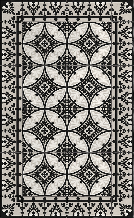 Beija Flor Black and White Barcelona Floor Mat (Buy 2 Get 1 Free!) Rugs Beija Flor Brand_Beija Flor Classic Tile Home_Decor Home_Floor Mats Beija-Flor-Black-and-White-Barcelona-T15-C
