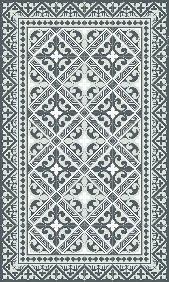 Beija Flor Grey Fleur de Lys Floor Mat (Buy 2 Get 1 Free!) Rugs Beija Flor Brand_Beija Flor Classic Tile Home_Decor Home_Floor Mats Beija-Flor-Grey-Fleur-de-Lys-L2