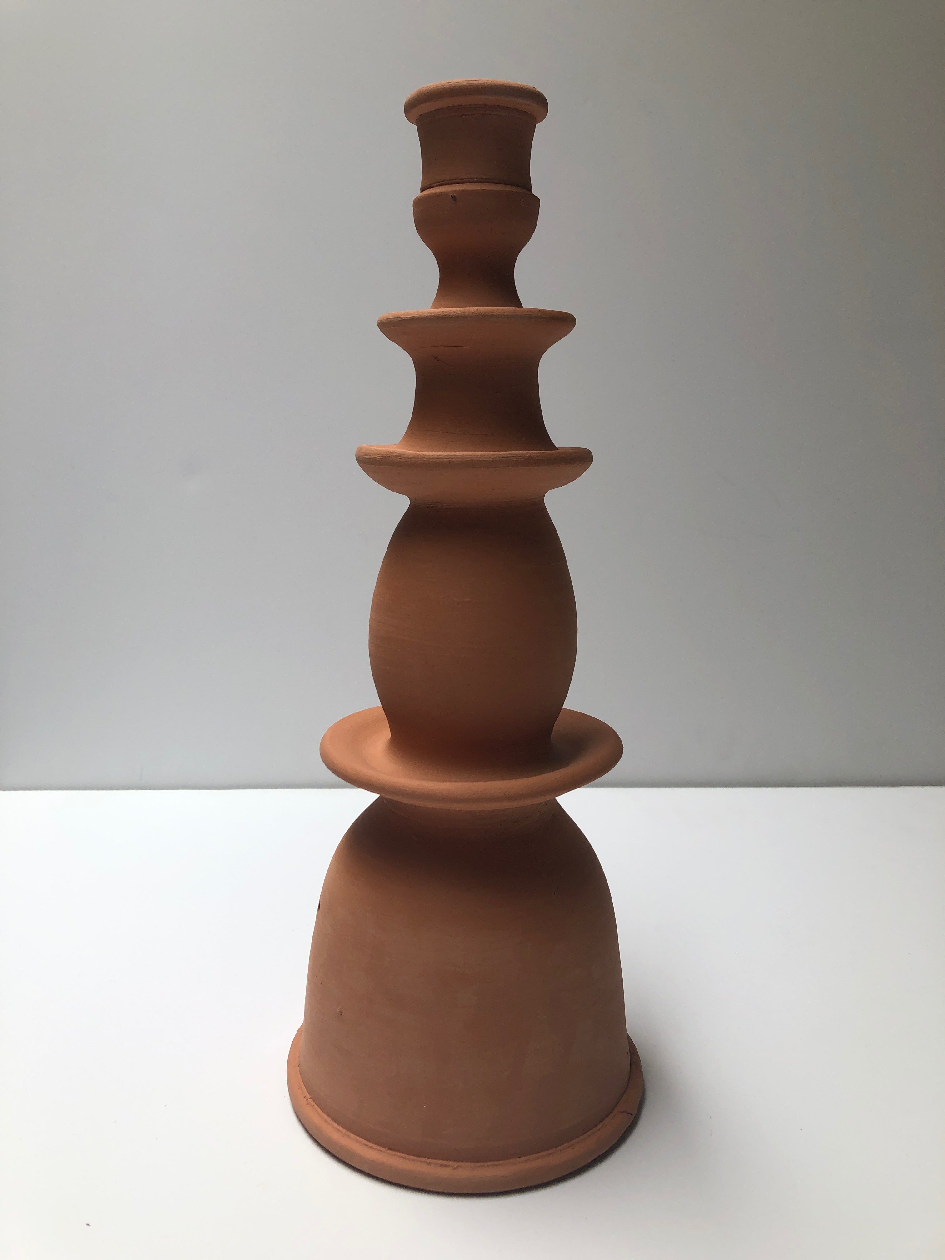 Terra Cotta Handmade Candle Holder (13") Une Vie Nomade Brand_Une Vie Nomade Home_Candles & Accessories Home_Decor New Arrivals Une Vie Nomade Candleholder13_VN3350A35
