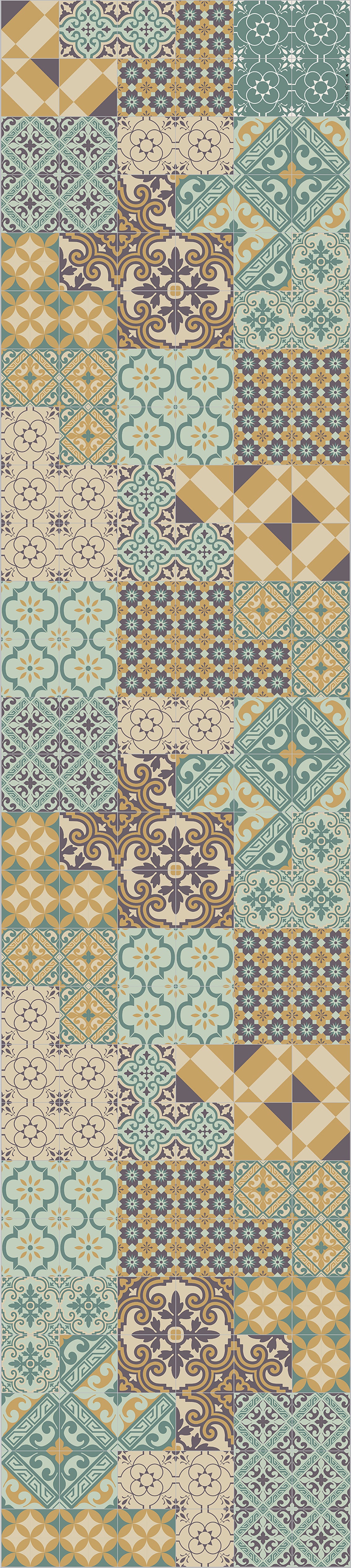 Beija Flor Mint Modern Eclectic Extra-Long Table Runner (13" x 60") (Buy 2 Get 1 Free!) Table Runners Beija Flor Brand_Beija Flor Classic Tile CLEAN OUT SALE Home_Decor Home_Table Runners E16-TRL