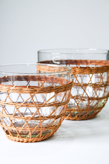 Rattan Cage Salad Bowl Medium Glass Rattan Kitchen_Dinnerware Plates Rhone IMG_8618