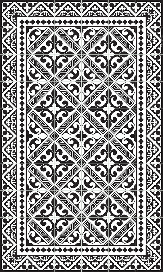 Beija Flor Black Fleur de Lys Floor Mat (Buy 2 Get 1 Free!) Rugs Beija Flor Brand_Beija Flor Classic Tile Home_Decor Home_Floor Mats L9-KTF