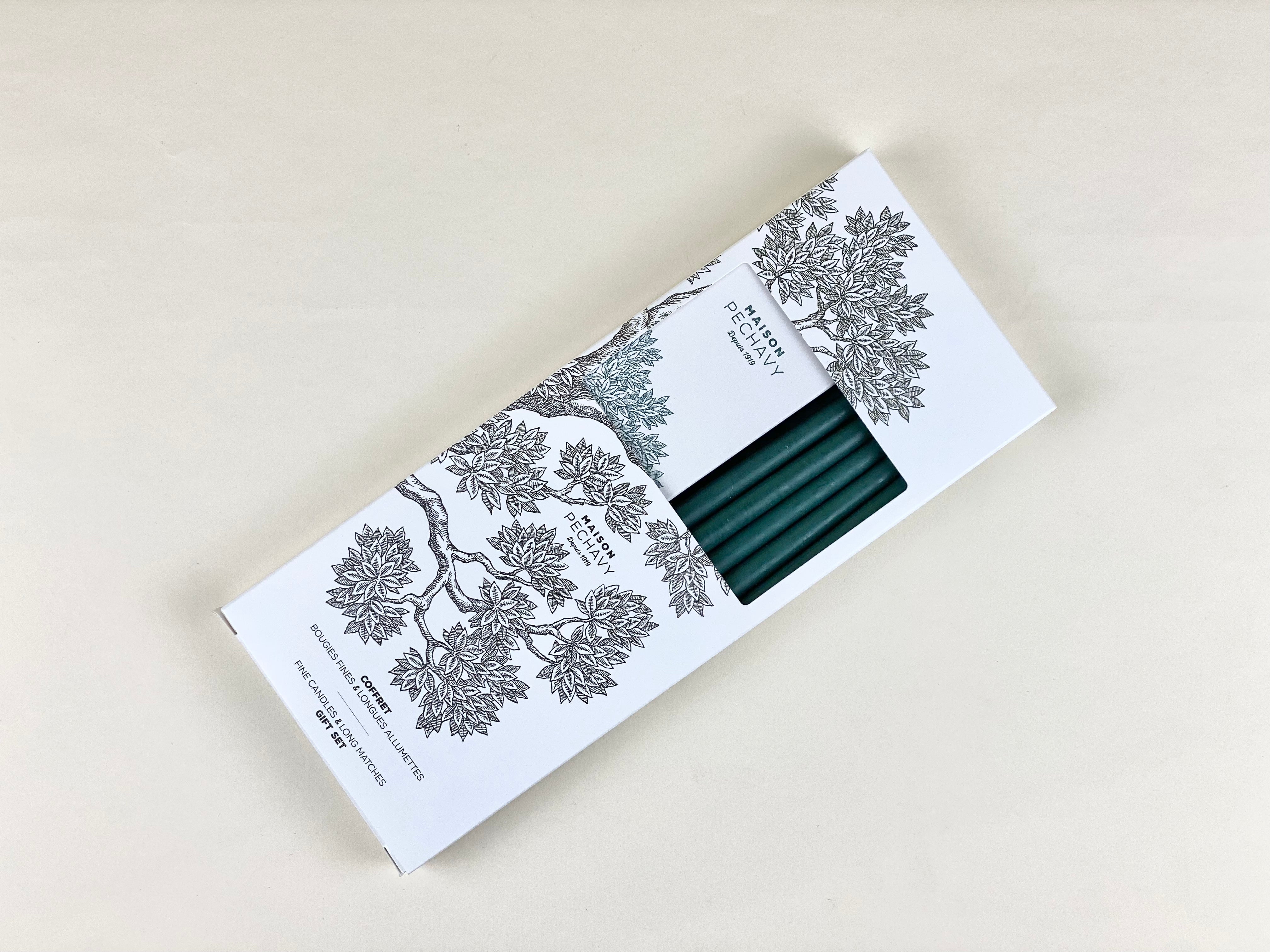 Box of Large Matches + 10 Artisan Long Candles (Lichen) - Maison Pechavy - Brand_Maison Pechavy - Home_Candles & Accessories - Maison Pechavy - Matches - New Arrivals - MP210066002