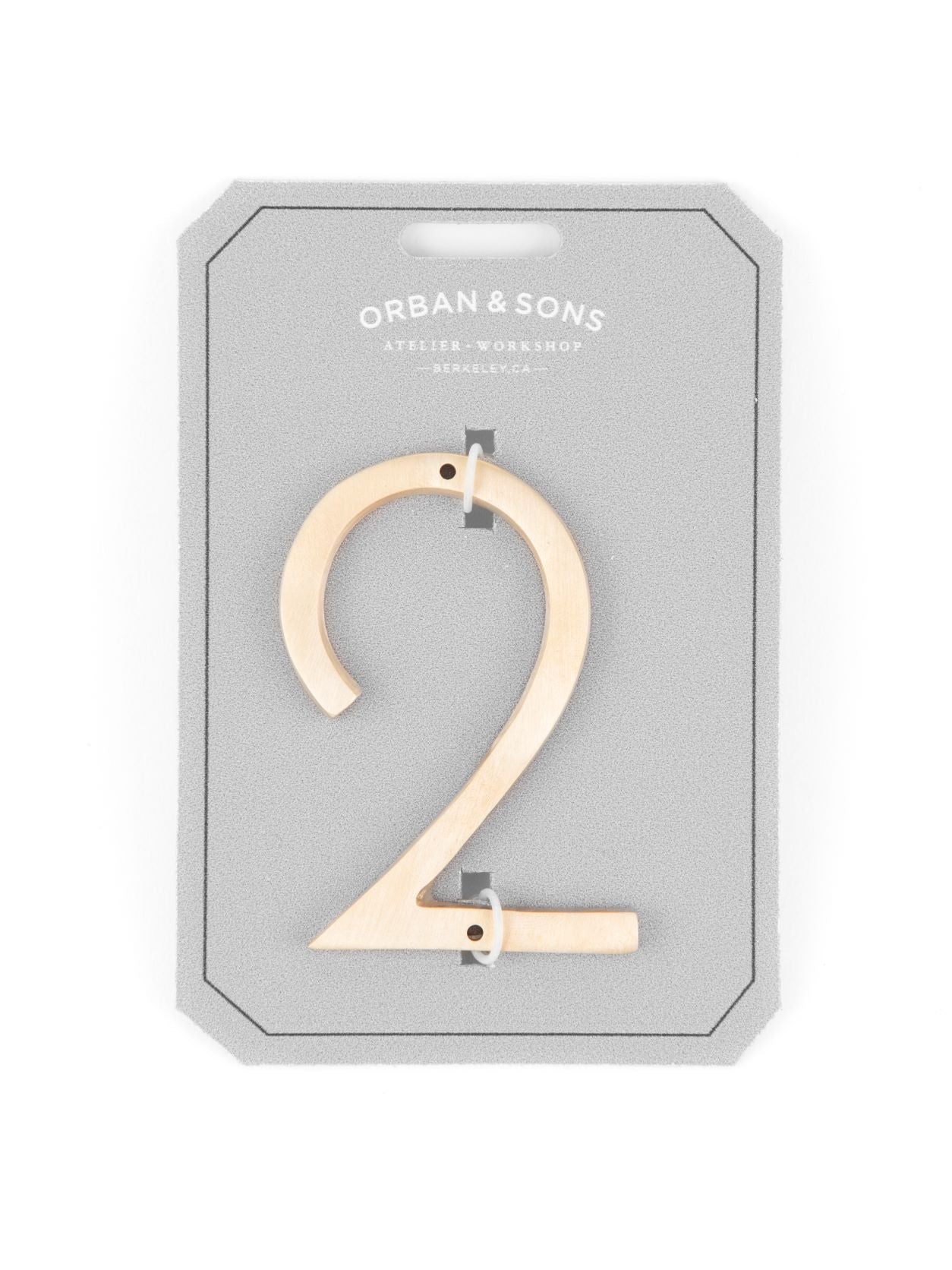 Orban & Sons Brass Numbers 2 House Numbers & Letters Orban & Sons Brand_Orban & Sons CLEAN OUT SALE Corkscrews & Tools Home_Decor KTFWHS Orban & Sons Orban_SonsBrassNumber2_2