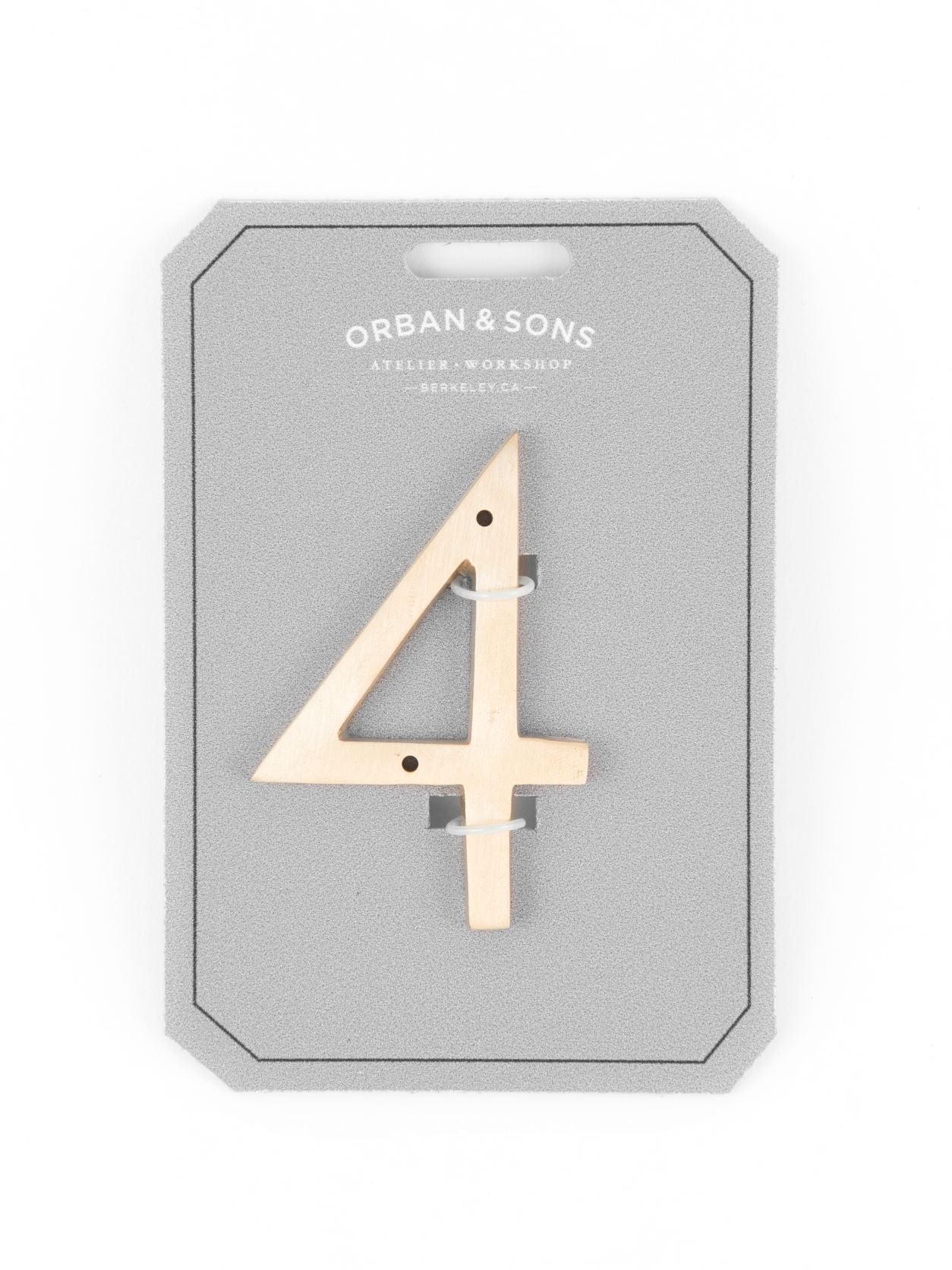 Orban & Sons Brass Numbers 4 House Numbers & Letters Orban & Sons Brand_Orban & Sons CLEAN OUT SALE Corkscrews & Tools Home_Decor KTFWHS Orban & Sons Orban_SonsBrassNumber4_2