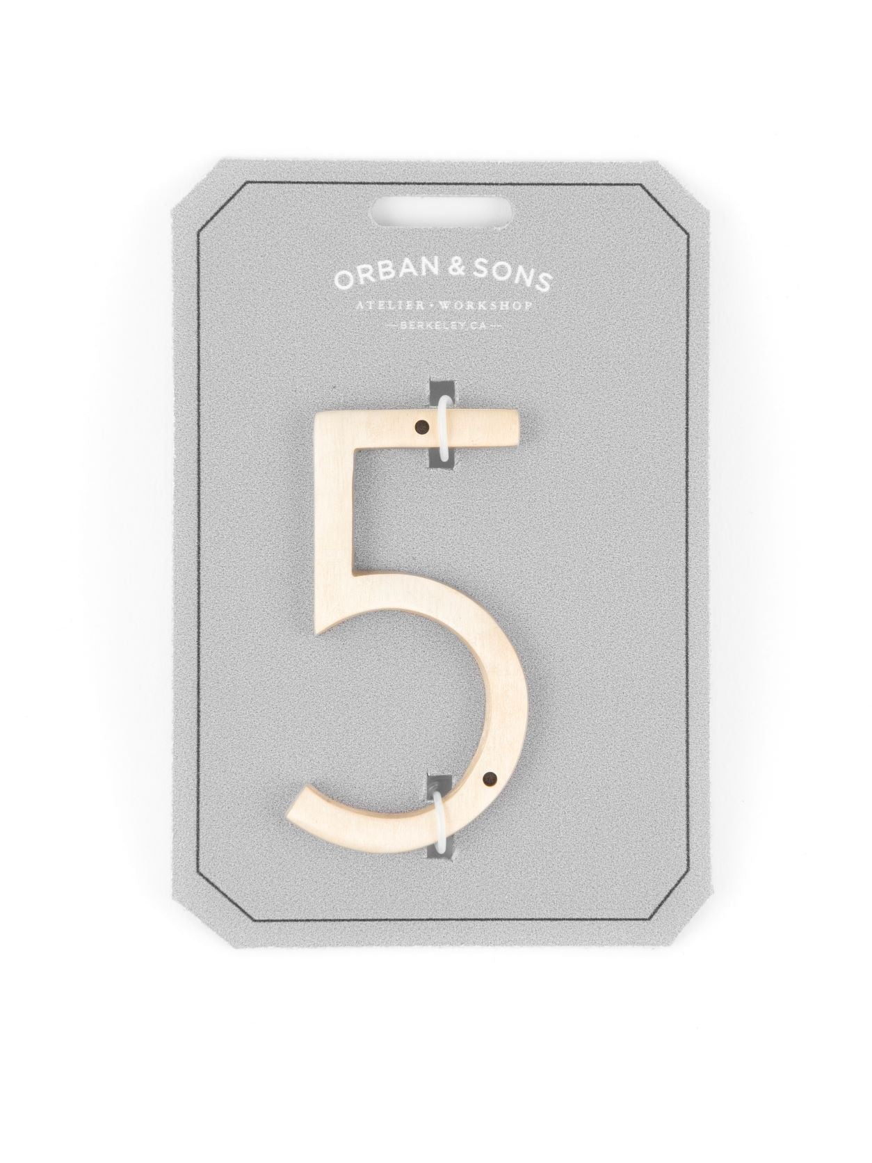 Orban & Sons Brass Numbers 5 House Numbers & Letters Orban & Sons Brand_Orban & Sons CLEAN OUT SALE Corkscrews & Tools Home_Decor KTFWHS Orban & Sons Orban_SonsBrassNumber5_2