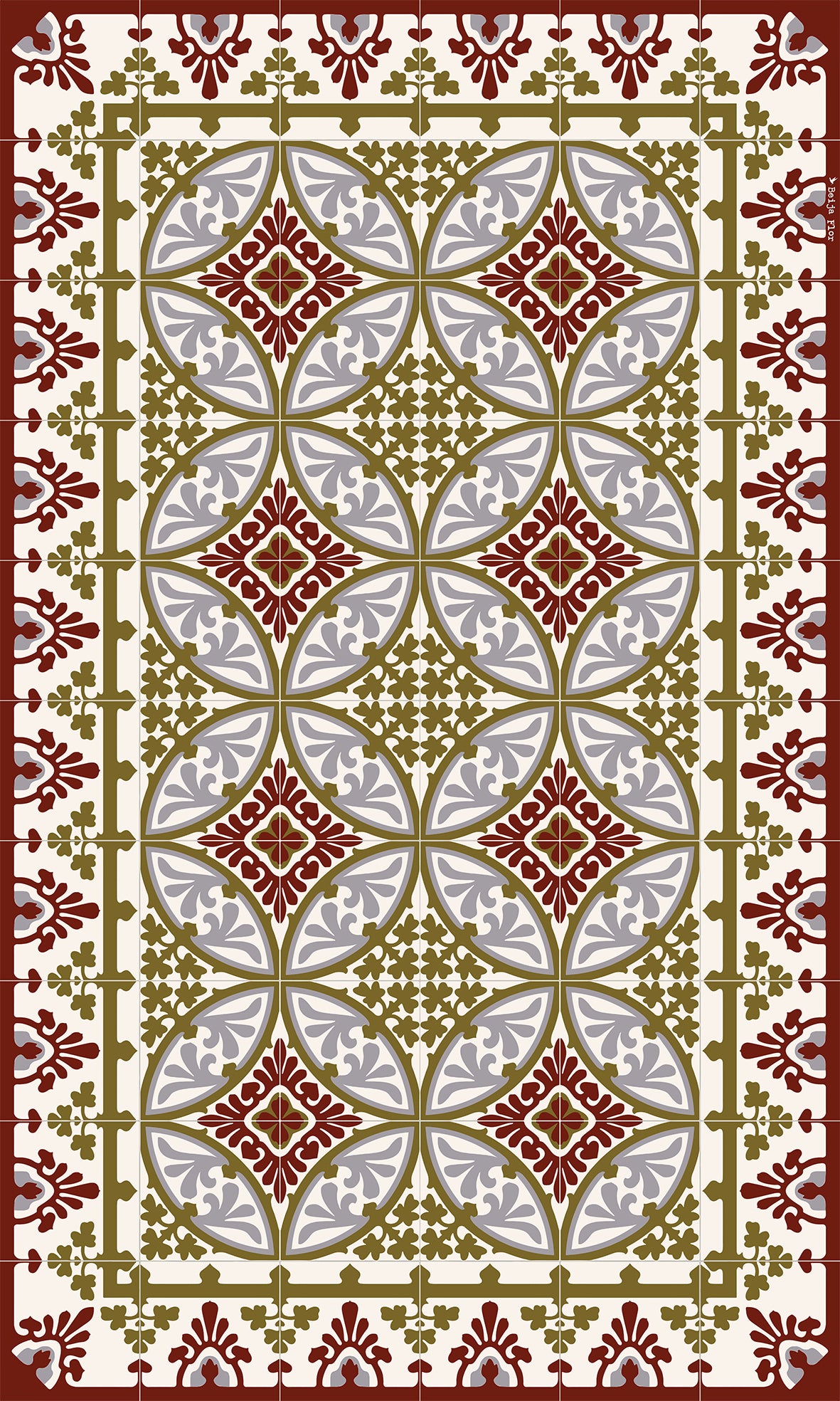Beija Flor Bordeaux Barcelona Table Floor Mat (Buy 2 Get 1 Free!) Rugs Beija Flor Brand_Beija Flor Classic Tile CLEAN OUT SALE Home_Decor Home_Floor Mats T1-M
