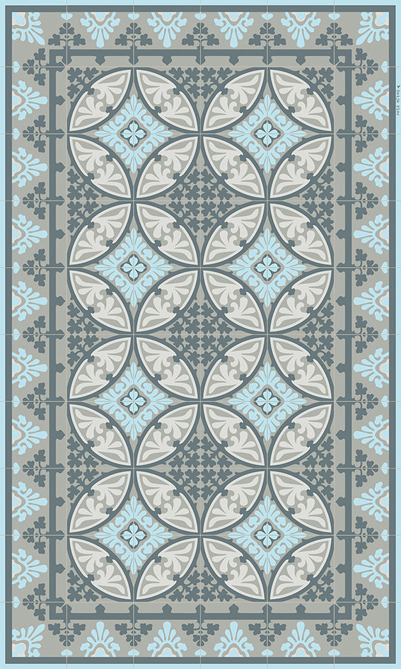 Beija Flor Light Blue Barcelona Floor Mat (Buy 2 Get 1 Free!) Rugs Beija Flor Brand_Beija Flor Classic Tile CLEAN OUT SALE Home_Decor Home_Floor Mats T2-KTF
