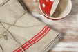 Thieffry Monogramme Linen Tablecloth (68" x 110") Textile Thieffry Brand_Thieffry Rectangular Tablecloths Textiles_Tablecloths Thieffry ThieffryRedMonogrammeLinenTablecloth_68x110_4