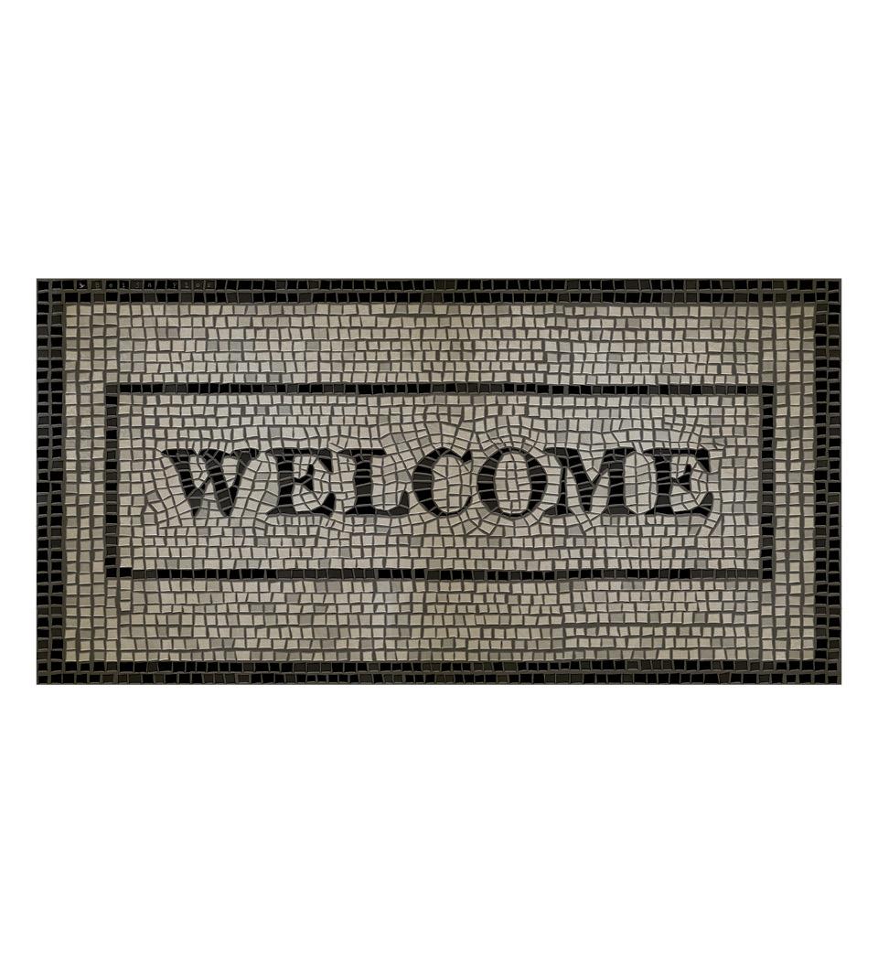 Beija Flor Mosaics: Welcome Doormat (Buy 2 Get 1 Free!) Door Mats Beija Flor Brand_Beija Flor Home_Decor Home_Door Mats Home_Floor Mats Home_Vinyl Mats WLCM-packshot