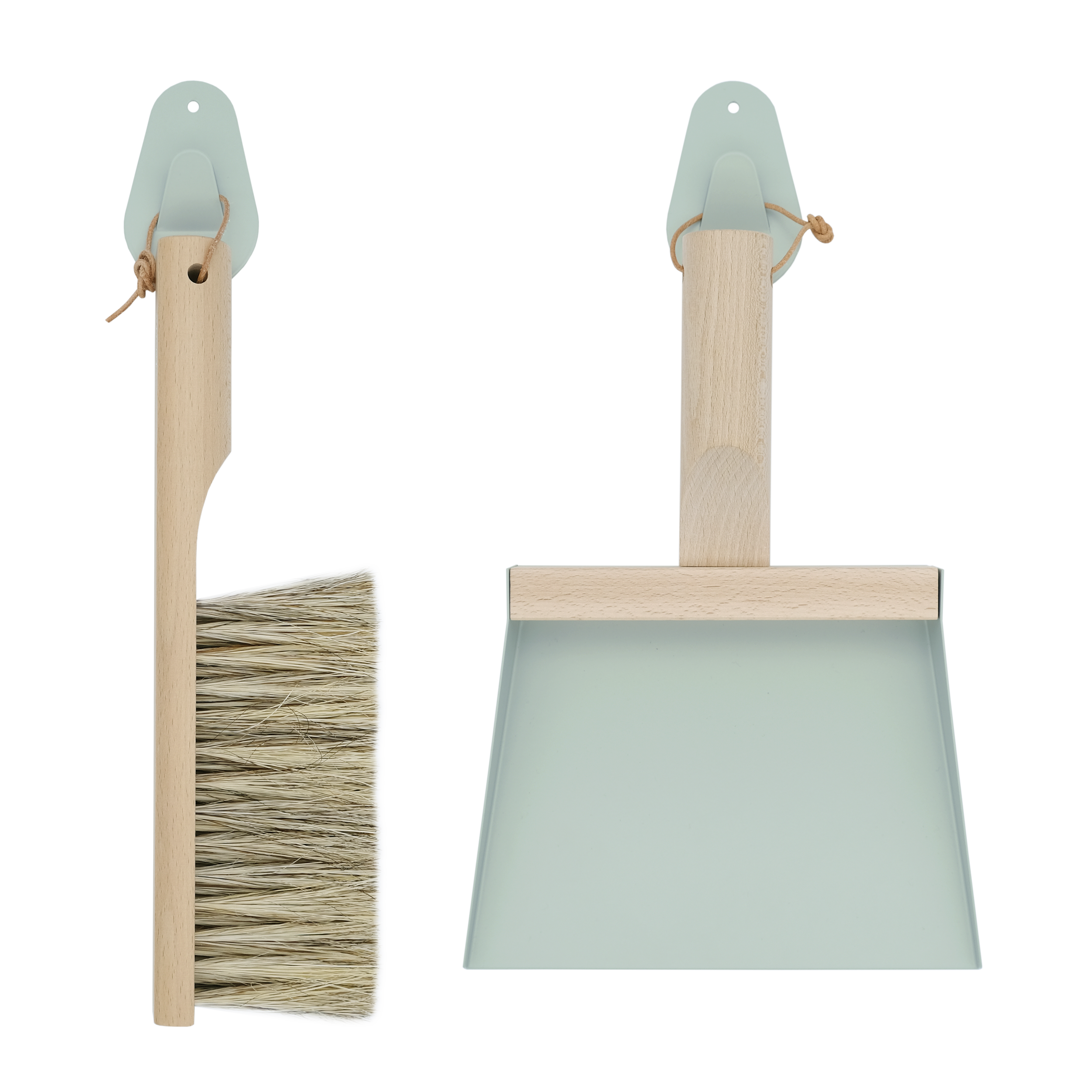 Andrée Jardin Mr. and Mrs. Clynk Dustpan & Natural Brush with Wall Hooks Set "Coffret" Gift Set Grey Green Utilities Andrée Jardin Back in stock Brand_Andrée Jardin Home_Broom Sets Home_Household Cleaning New Arrivals coffret-crochets-pelle-balayette-clynk-nature-3213-PNG_ce2cf029-85d4-4107-ae21-cdaa6a246ebf