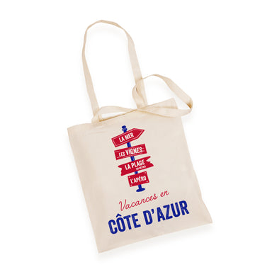 Tissage de L’Ouest Vacances en Cote d'Azur Bag Textile Tissage de L’Ouest Brand_Tissage de L’Ouest CLEAN OUT SALE Textiles_Tote Bags cote-azur-totebag