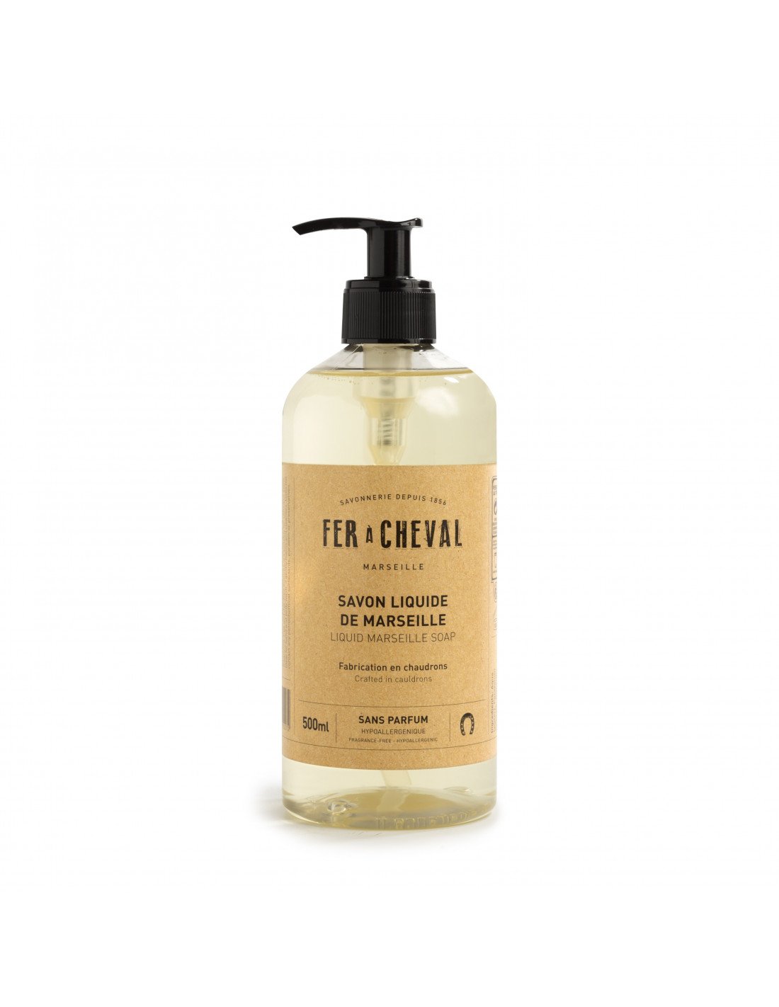 Fer à Cheval Genuine Marseille Liquid Soap Unscented 500ml Soap Fer à Cheval Bath & Body_Liquid Soap Brand_Fer à Cheval CLEAN OUT SALE KTFWHS liquid-marseille-soap-fragrance-free-500ml