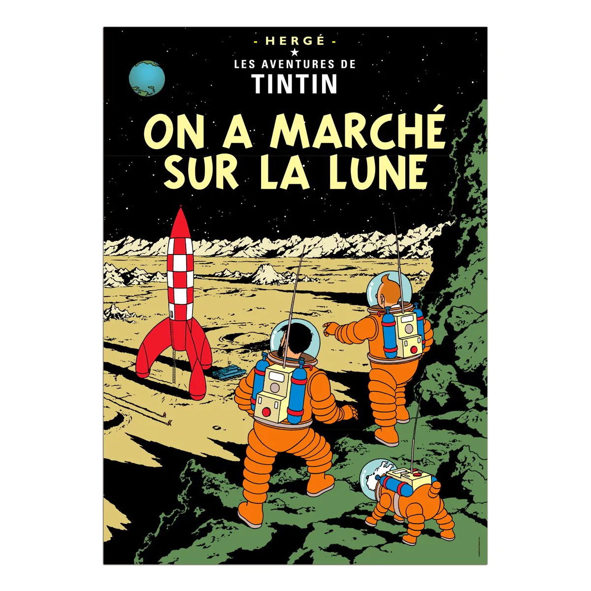 Tintin Posters Explorers on the Moon Tintin Brand_Tintin Collectibles Home_Decor Home_French Nostalgia Tintin posters-fr-2015-17_1200_1ExplorersontheMoon