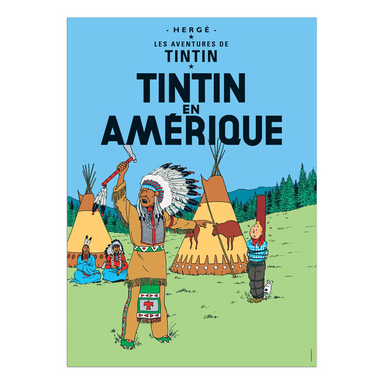 Tintin Posters Tintin in America Tintin Brand_Tintin Collectibles Home_Decor Home_French Nostalgia Tintin posters-fr-2015-3_1200_1301-22020_tintininamericaposter