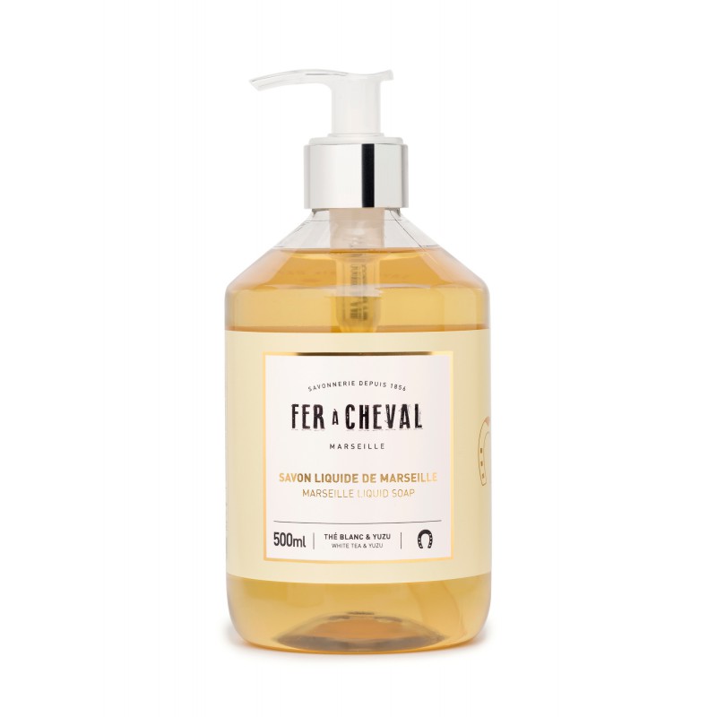 Fer à Cheval Marseille Liquid Soap White Tea & Yuzu 500ml Soap Fer à Cheval Bath & Body_Liquid Soap Brand_Fer à Cheval CLEAN OUT SALE KTFWHS Soap savon-liquide-de-marseille-surgras-the-blanc-yuzu-500ml