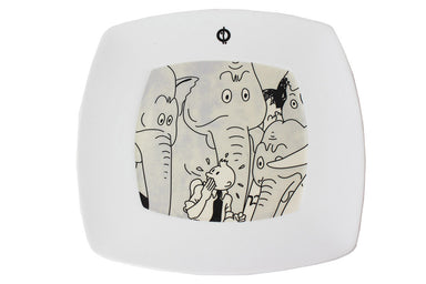 Tintin Square Plate Elephant Plates Tintin Home_French Nostalgia Kitchen_Serveware Tintin small_elephant_plate