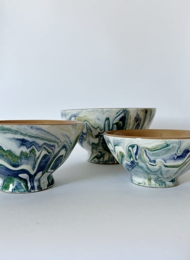 Une Vie Nomade Large Swirled Bowls—Blue Green Une Vie Nomade new arrivals 2023 48972A22-D256-4237-8852-709EDCC41D63