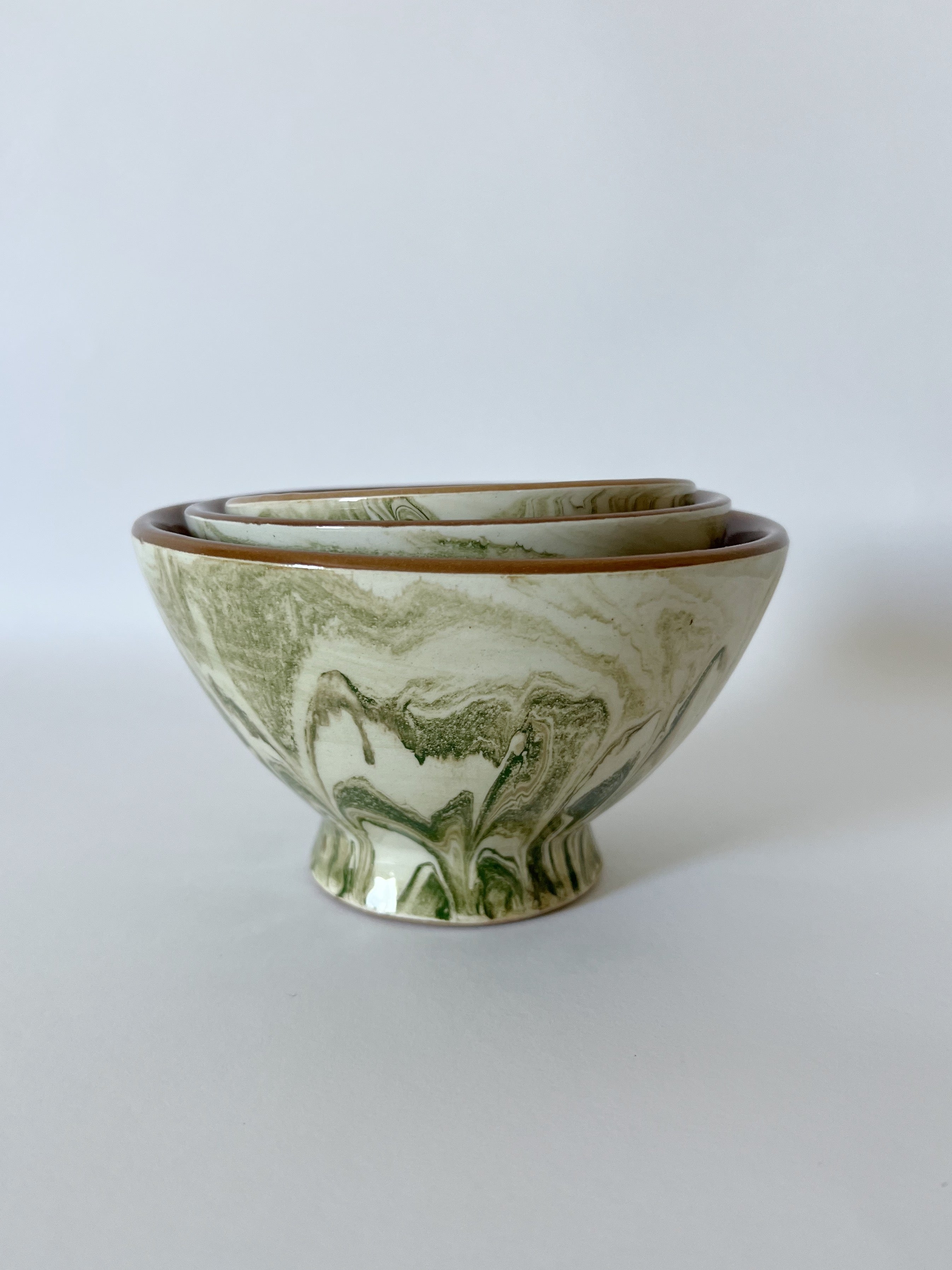 Une Vie Nomade Large Swirled Bowls—Green Une Vie Nomade new arrivals 2023 D22882F8-224D-404D-94E1-3C1AA0D87D53