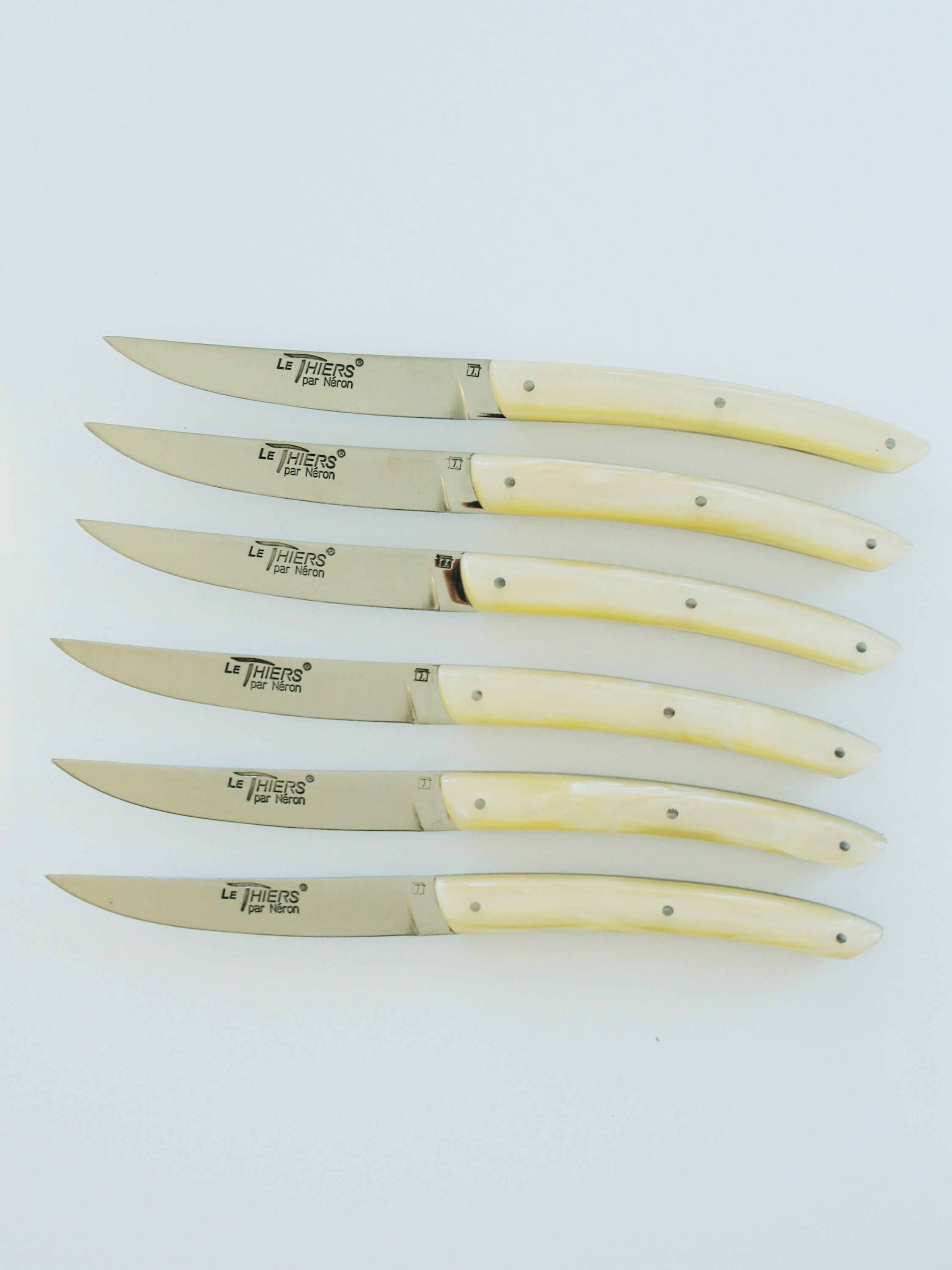 Le Thiers S/6 Steak Knives Pearl knife Laguiole French Knives Holiday gifts steak knives Le_Thiers_French_Steak_Knife-58AE9A93-2249x3000