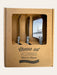 Laguiole Stainless Steel Mini Cheese Set in Kraft Box (Cutter, Spreader, Fork Tipped Knife) Cutlery Set Laguiole Brand_Laguiole Gift Sets Kitchen_Dinnerware Kitchen_Kitchenware Knife Sets Laguiole Mini Cheese Sets Spring Collection PhotoRoom_20231023_143533