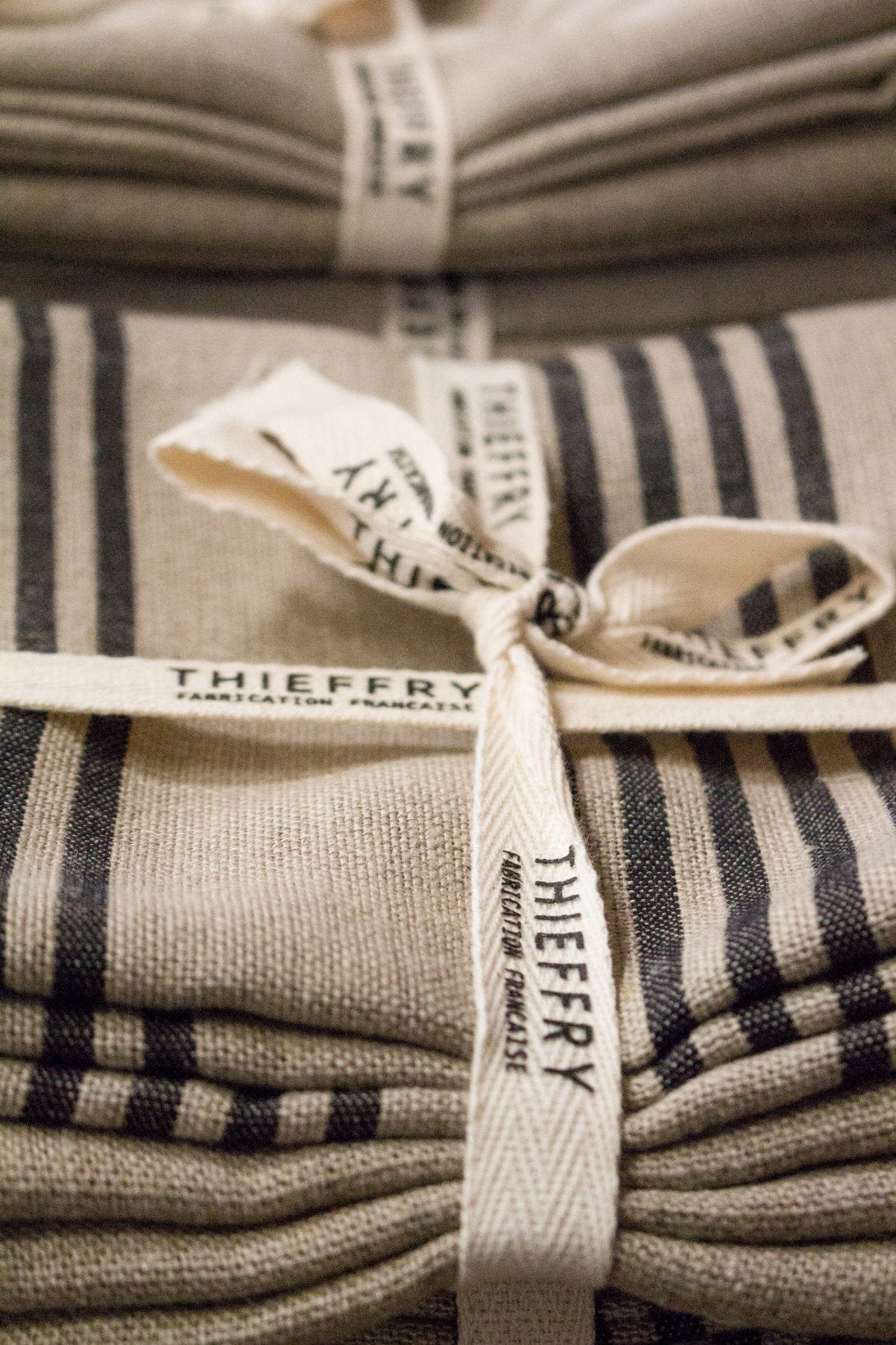 Thieffry Linen Striped Dish Towels (28" x 23.5") Textile Thieffry Brand_Thieffry Dish Towels Textiles_Towels & Napkins Thieffry StripedLinenDishTowelThieffryLinenNaturalIMG_5895_offer