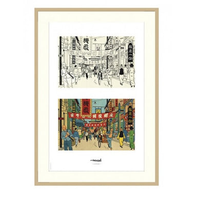 Tintin Framed Lithos (Set of 8 - 2 Copies & 4 Designs) - Children - Tintin - Home_French Nostalgia - Tintin - 1301-23521b