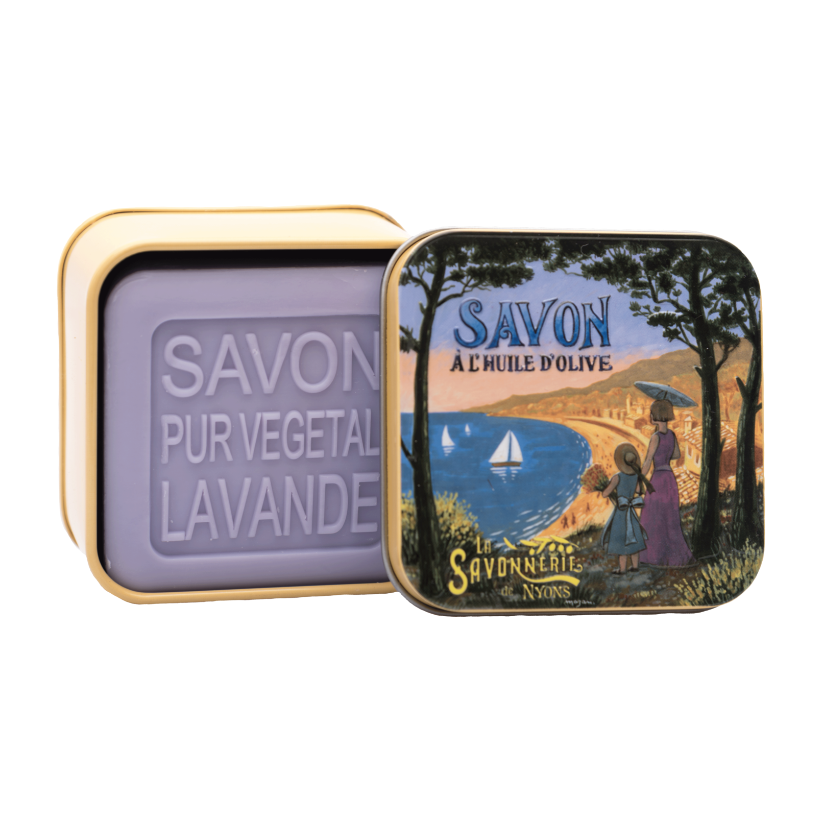 La Savonnerie de Nyons 100g Soap in Tin Box - Landscapes Côte d'Azur Beach Soap La Savonnerie de Nyons Back in stock Bath & Body_Bar Soap Brand_La Savonnerie de Nyons KTFWHS 30497_OUVERTE_cd4bcc2e-0d65-4f75-b96e-a13a0f623b4f