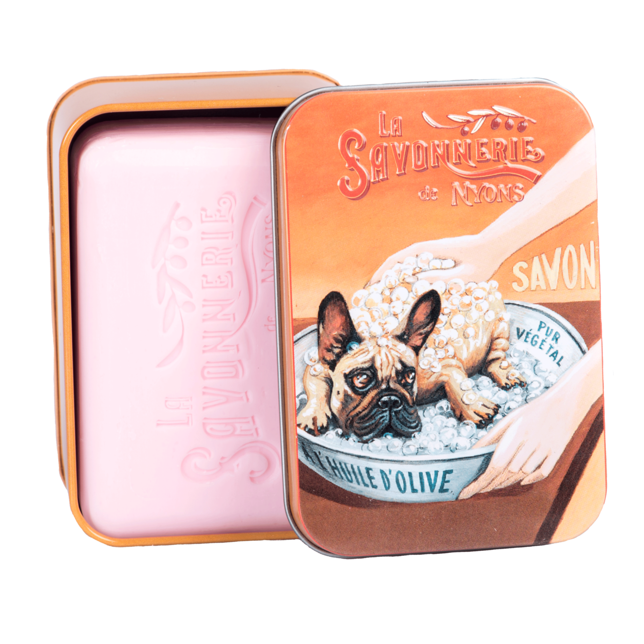 La Savonnerie de Nyons 200g Soap in Tin Box - Dogs "Chien Bulldog" Bath & Body La Savonnerie de Nyons 200g Soap in Tin Box Back in stock Bath & Body_Bar Soap Brand_La Savonnerie de Nyons KTFWHS 32521-ouverte_3333710d-41ad-4697-ae9d-523b8cfa6f3c