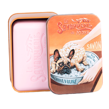 La Savonnerie de Nyons 200g Soap in Tin Box - Dogs "Chien Bulldog" Bath & Body La Savonnerie de Nyons 200g Soap in Tin Box Back in stock Bath & Body_Bar Soap Brand_La Savonnerie de Nyons KTFWHS 32521-ouverte_3333710d-41ad-4697-ae9d-523b8cfa6f3c