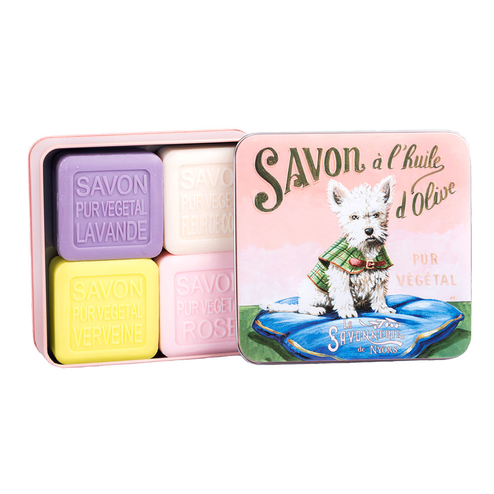 La Savonnerie de Nyons Set of 4 Soaps in Tin Box Westie Terrier Soap La Savonnerie de Nyons 200g Soap in Tin Box Bath & Body_Bar Soap Brand_La Savonnerie de Nyons KTFWHS 33493-ouvert_974b4142-0560-4eb9-b682-4abc0a19f37e