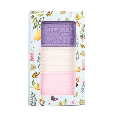 100g Soaps in Gift Box (Lavender, Cotton, Rose) - Set of 3 Bath & Body La Savonnerie de Nyons 100g Soap in Tin Box Back in stock Bath & Body_Bar Soap Bath & Body_Gift Sets Brand_La Savonnerie de Nyons KTFWHS 40300