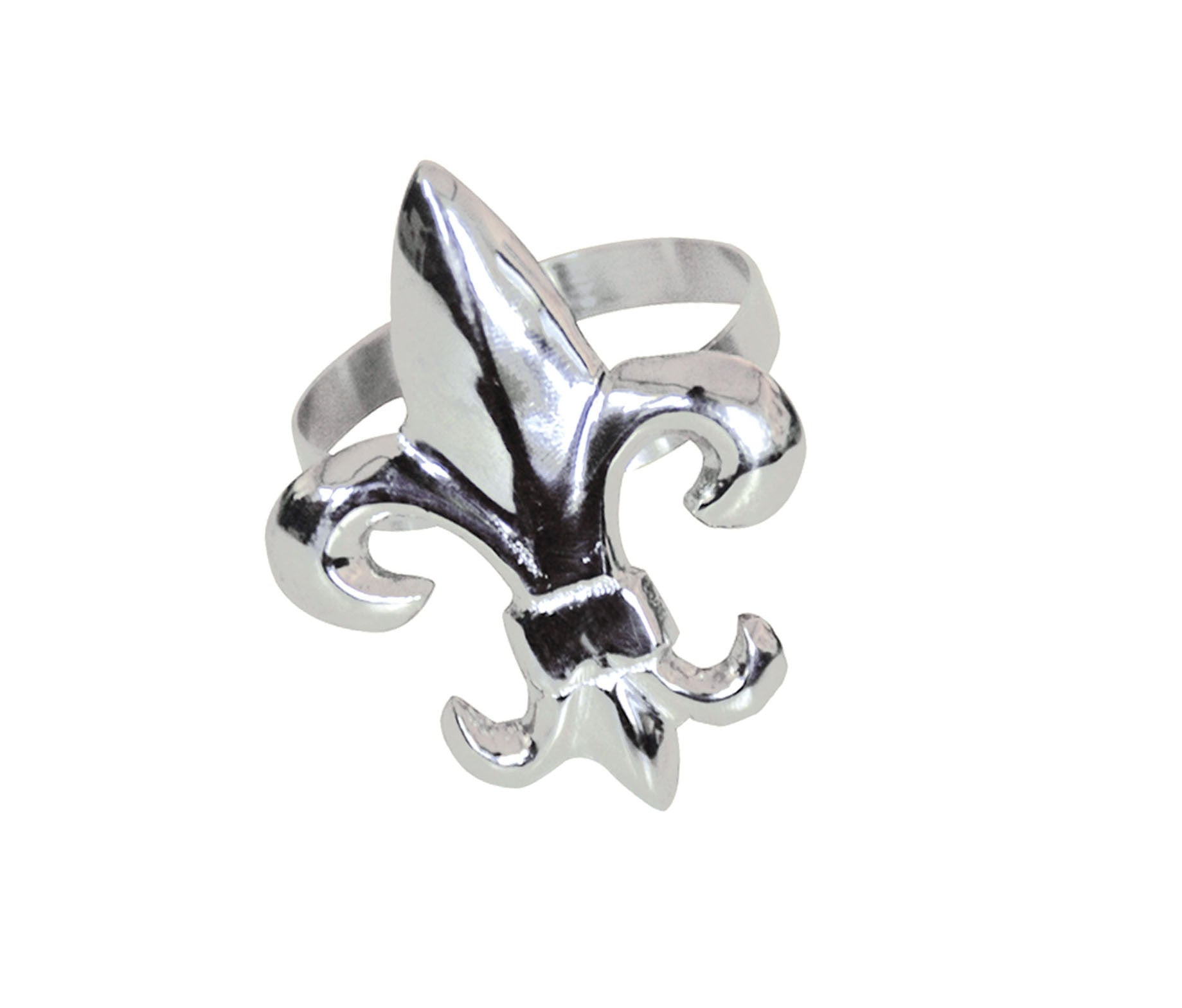 Silver Fleur de Lys Napkin Ring (Set of 4) - Napkin Rings - Kiss That Frog - Kitchen_Dinnerware - Kitchen_Serveware - Pitchers - Serveware - 4702-0005