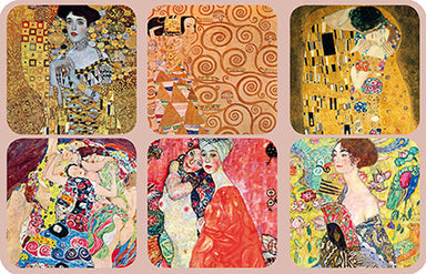 Klimt Coasters (Set of 6) Coasters French Nostalgia Brand_French Nostalgia Home_Coasters Home_French Nostalgia KTFWHS 5402-70979